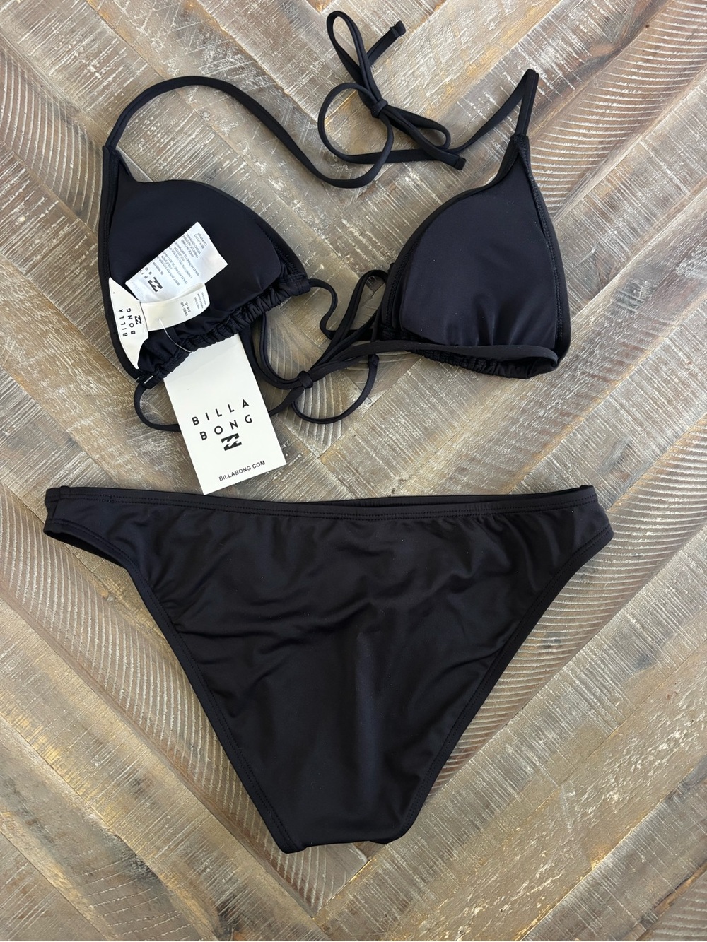 Billabong Black Triangle String Bikini Set - Picture 4 of 7
